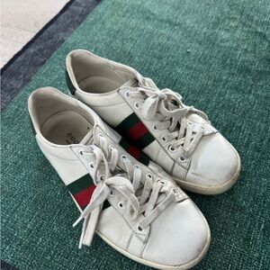 Gucci White and Green Sneakers